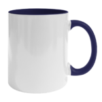 Mug Color Interno Y Oreja Azul Oscuro 11 Oz