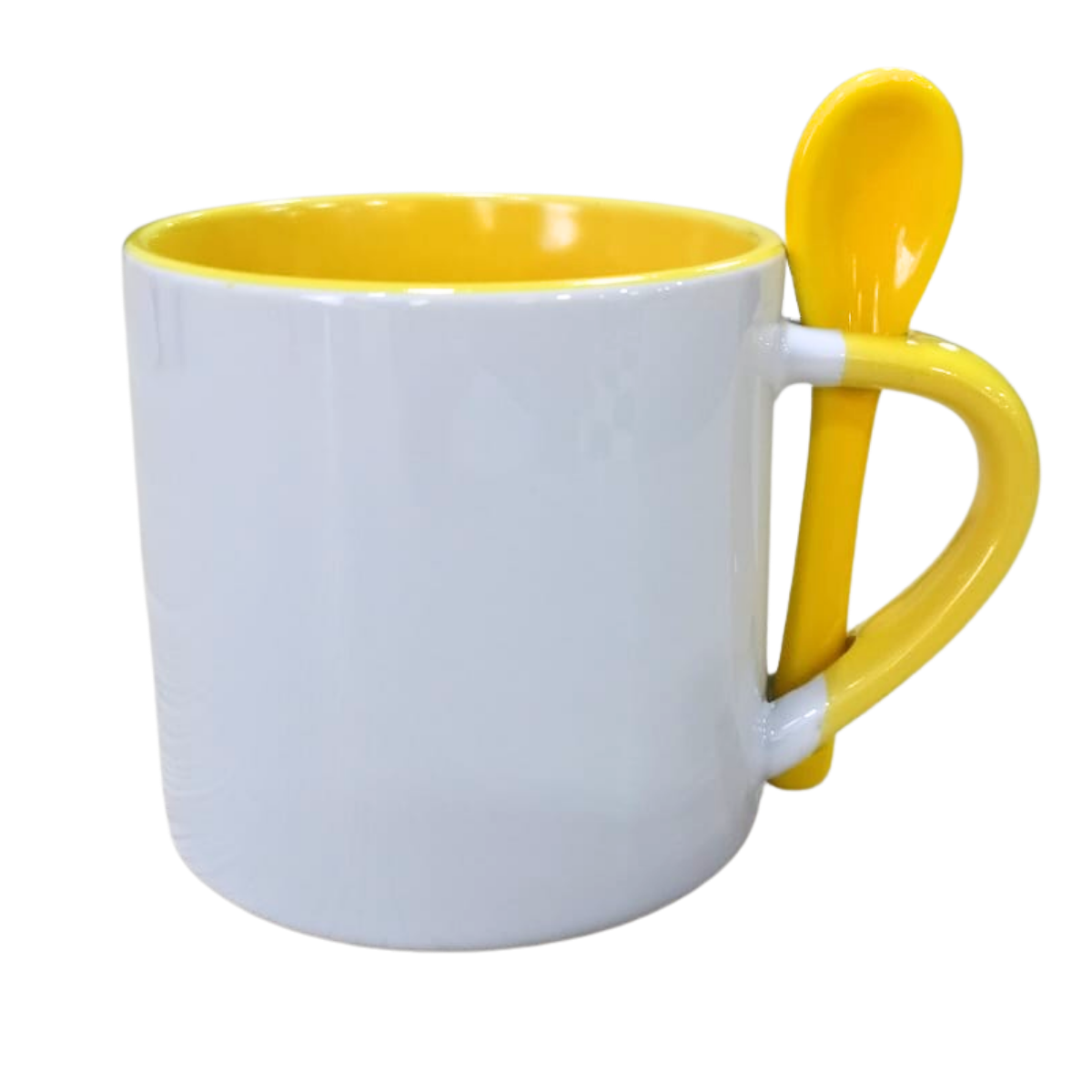 MINI MUG CUCHARA 6 ONZ AMARILLO MINI MUG 6 ONZAS CON CUCHARA Y COLOR INTERNO AMARILLO - Imagen 1