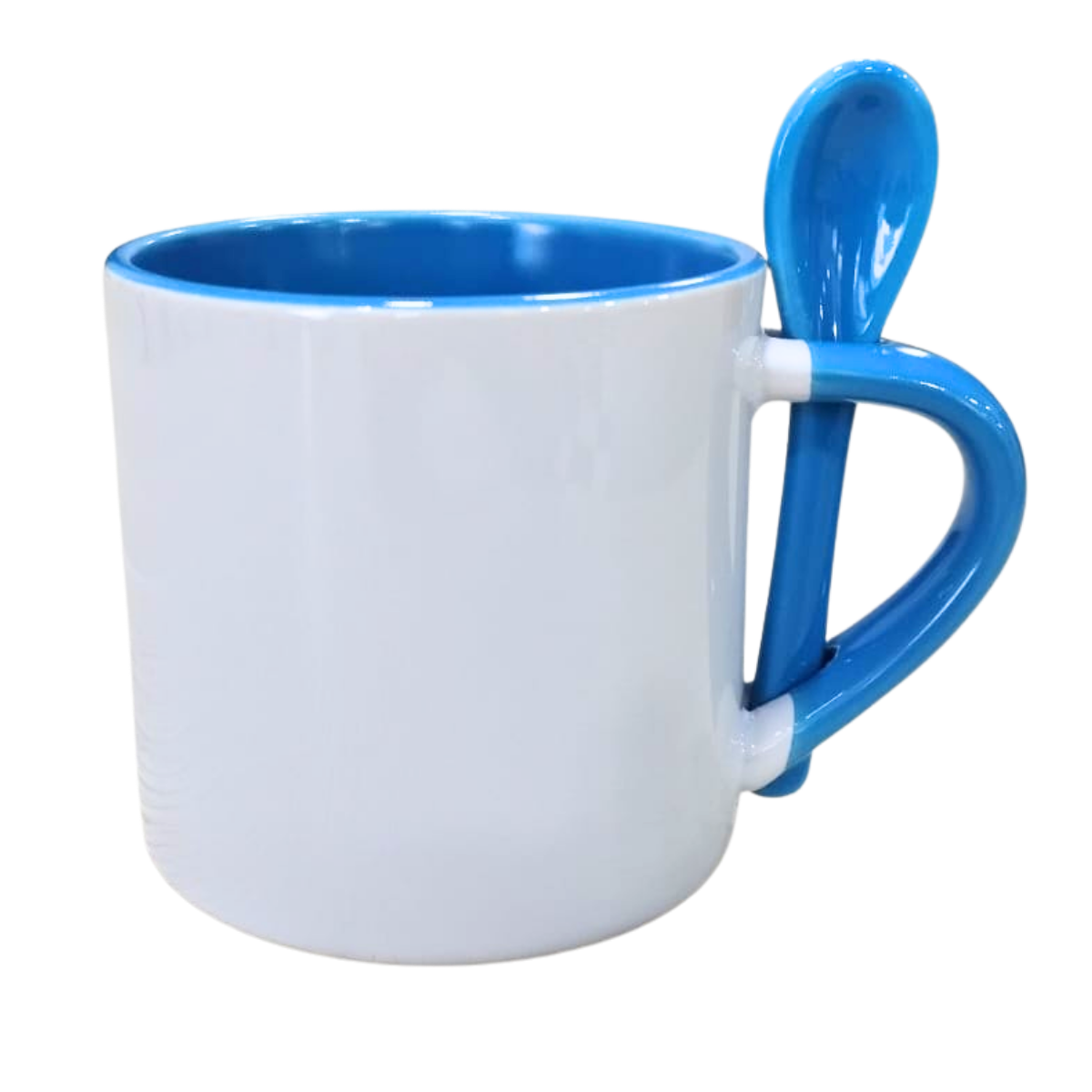 MINI MUG CUCHARA 6 ONZ AZUL CLARO MINI MUG 6 ONZAS CON CUCHARA Y COLOR INTERNO AZUL CLARO - Imagen 1