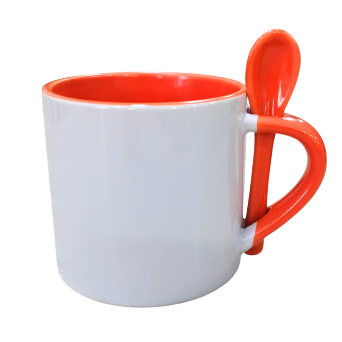 MINI MUG CUCHARA 6 ONZ NARANJA MINI MUG 6 ONZAS CON CUCHARA Y COLOR INTERNO NARANJA - Imagen 1