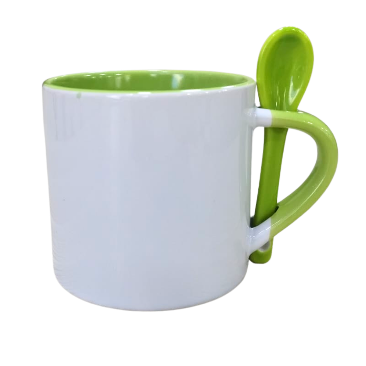 MINI MUG CUCHARA 6 ONZ VERDE CLARO MINI MUG 6 ONZAS CON CUCHARA Y COLOR INTERNO VERDE CLARO - Imagen 1