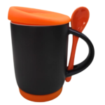 MUG MAGICO TAPA Y BASE CUCHARA 11 ONZAS NARANJA