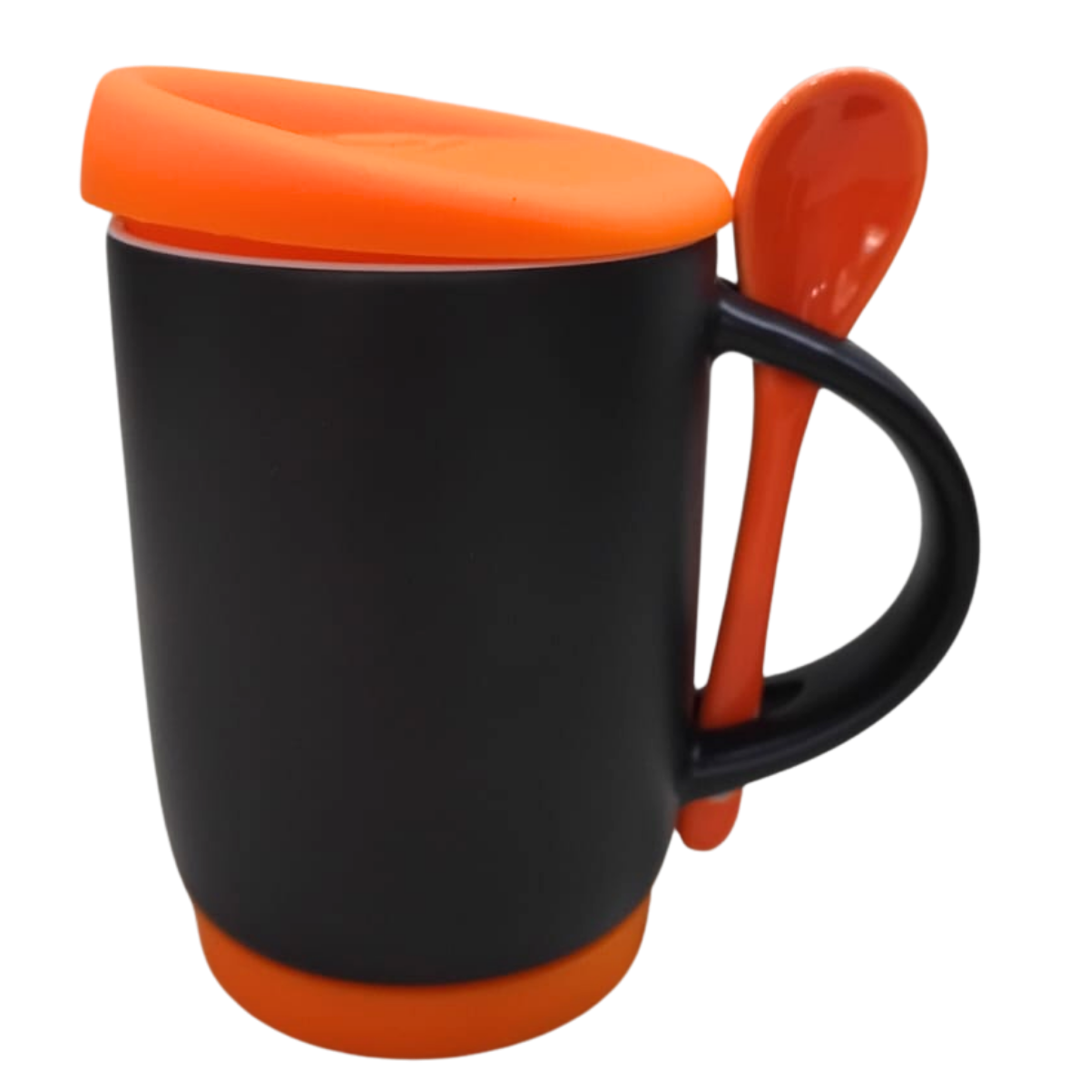 MUG MAGICO CUCHARA TAPA Y BASE 11 ONZ NARANJA MUG MAGICO TAPA Y BASE CUCHARA 11 ONZAS NARANJA - Imagen 1