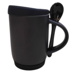 MUG MAGICO TAPA Y BASE CUCHARA 11 ONZAS NEGRO