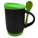 MUG MAGICO TAPA Y BASE CUCHARA 11 ONZAS VERDE CLARO